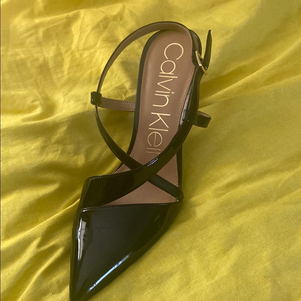 Calvin Klein Black Slingback Heels with Pointed Toe